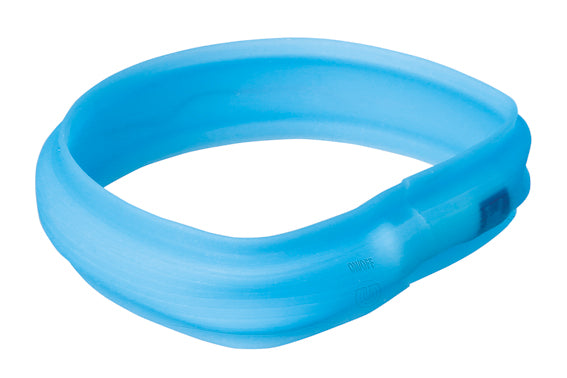 Flash light band USB, M-L: 50 cm/30 mm, blå