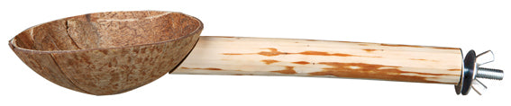 Sittpinne med foderkopp bambu/kokos 25cm