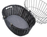 Cykelkorg front, pil med galler, 50x41x35 cm, svart