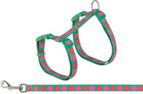 Kattsele med koppel, flower power, 35-59 cm/13 mm, 1,20 m