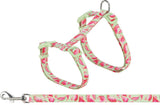 Kattsele med koppel, flower power, 35-59 cm/13 mm, 1,20 m