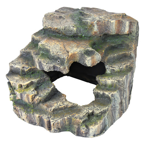 Hörnsten med grotta och plattform, 19 × 17 × 17 cm
