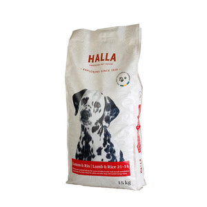 Hundfoder Halla Lamm & Ris 21-11 15kg