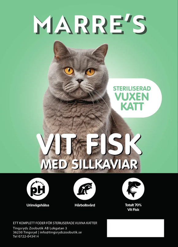 Marre´s Connoisseur Katt Steriliserad Vit Fisk 1,5kg