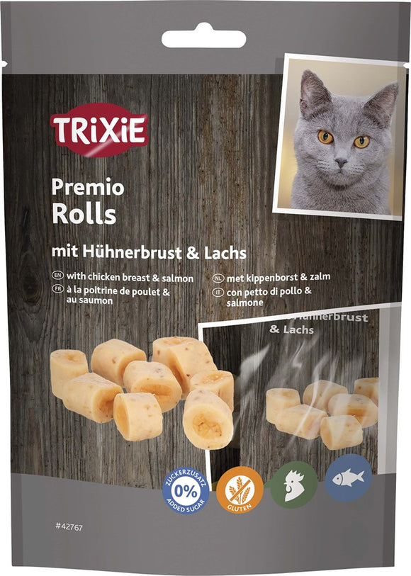 Premio Rolls med kycklingbröst och lax, 50 g