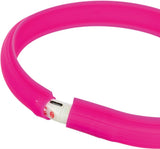 Flash light band USB, silikon, M-L: 50 cm/30 mm, rosa