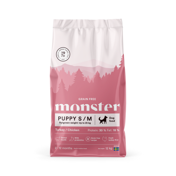 Monster Hund GF Puppy Sm/Me Turkey/Chicken 12 kg