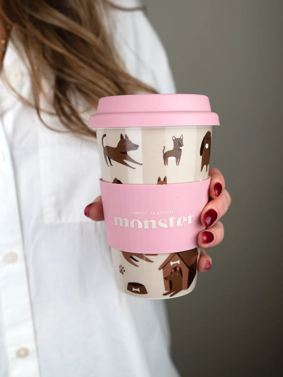 Monster Take away mugg Rosa bandet