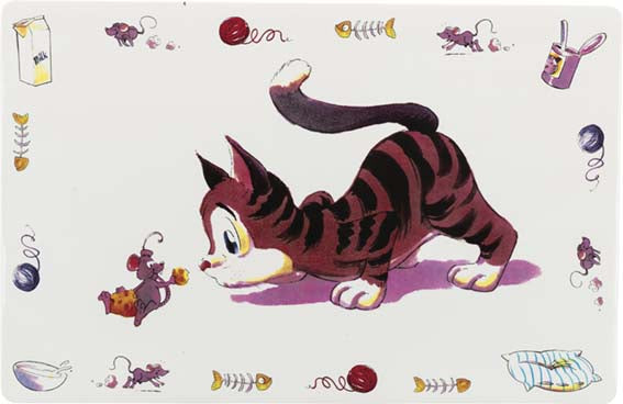 Matskålsunderlägg Katt o Mus 44x28 cm