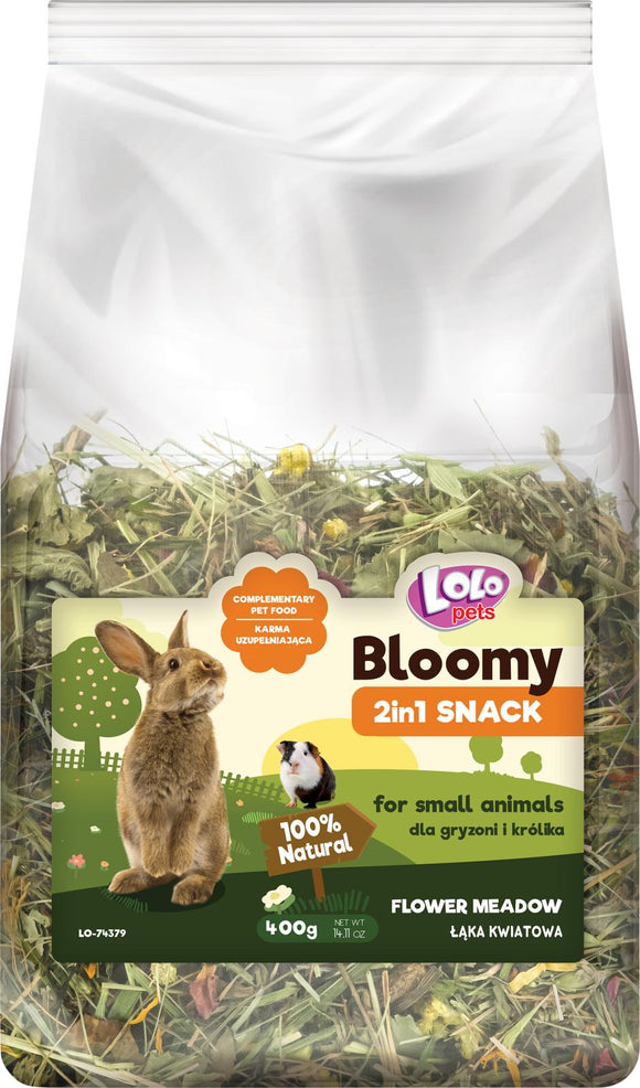 Bloomy 2-i-1-snack - blomsteräng för gnagare och kaniner