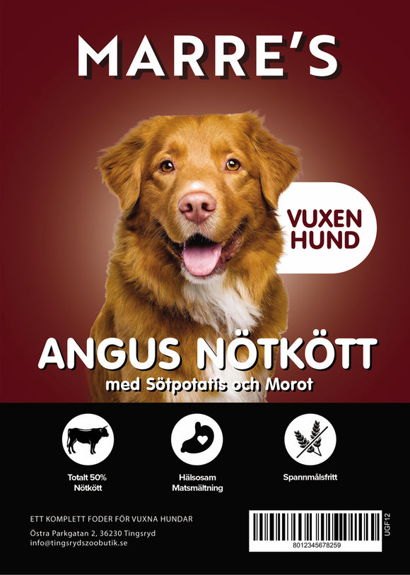 Marre´s Vuxen Hund Angusbiff 12kg