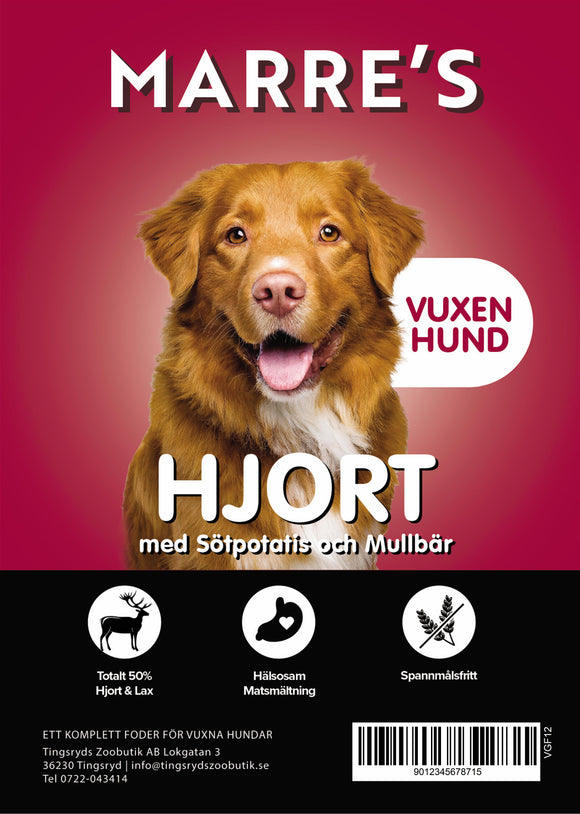 Marre´s Vuxen Hund Hjortkött 12kg
