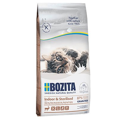 BOZITA INDOOR & STERILISED GF REINDEER 2KG