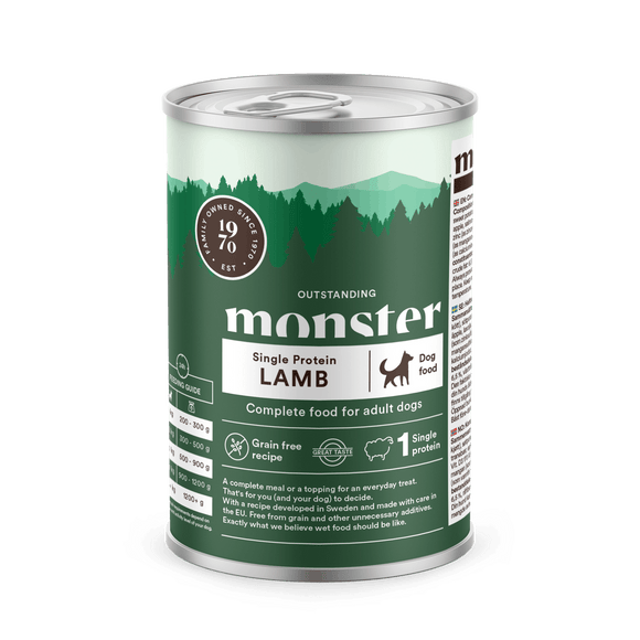 Monster Hund Adult Single Lamb Burk 400 g