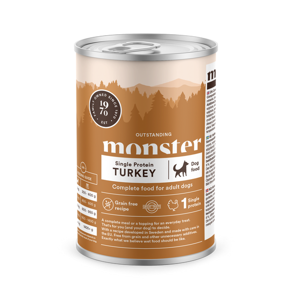 Monster Hund Adult Single Protein Turkey Burk 400 g